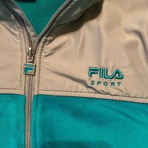 Fila Sport Jacket in Teal and Beige Size XL/16 Girls